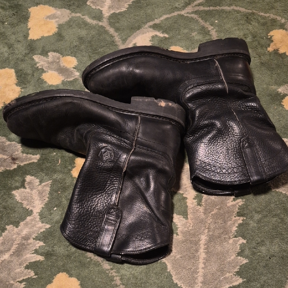 Ariat Black Leather Pull-On Work Boots